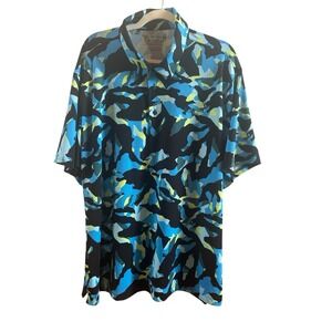 Under Armour Men's Size 2 XL Playoff Blue Black Camo Golf Polo Shirt